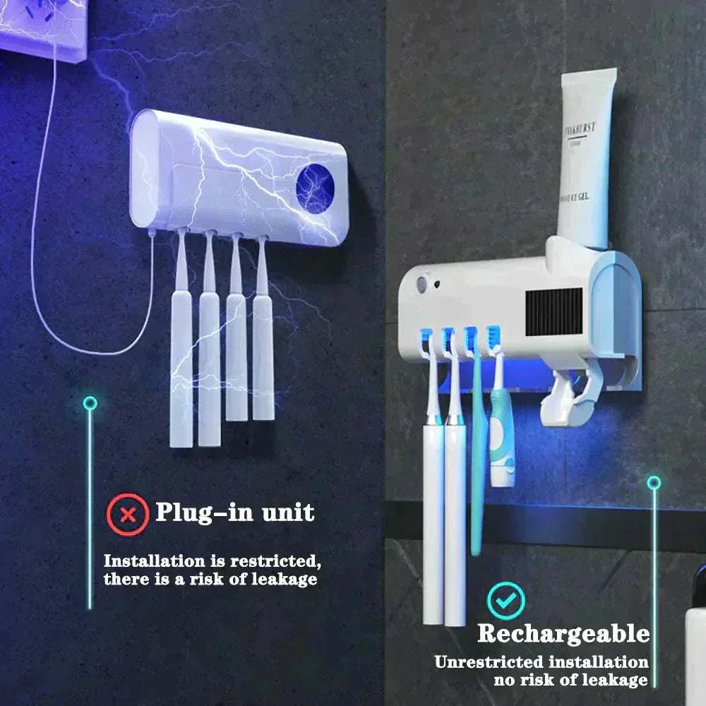 Solar Toothbrush Dispenser Holder